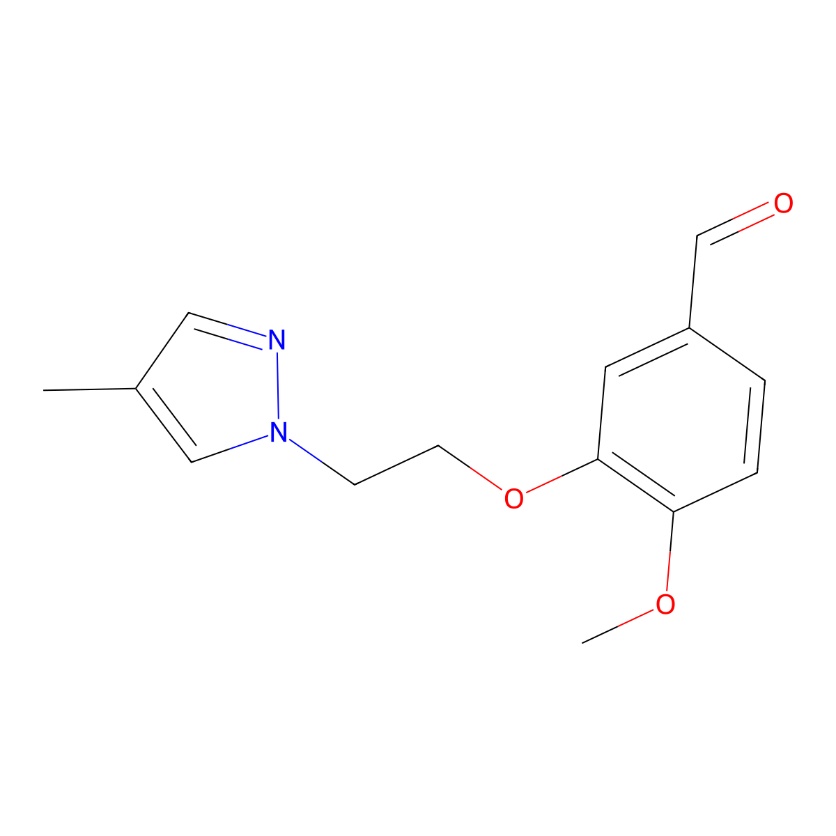 4-methoxy-3-(2-(4-methyl-1H-pyrazol-1-yl)ethoxy)benzaldehyde molecular structure, CAS 2808215-44-1