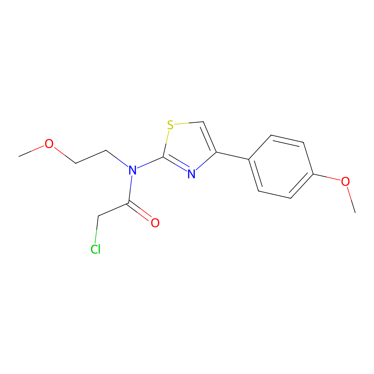 2-chloro-N-(2-methoxyethyl)-N-(4-(4-methoxyphenyl)thiazol-2-yl)acetamide molecular structure, CAS 2808215-74-7