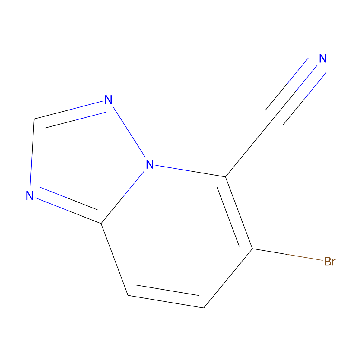 6-Bromo-[1,2,4]triazolo[1,5-A]pyridine-5-carbonitrile molecular structure, CAS 2808272-49-1