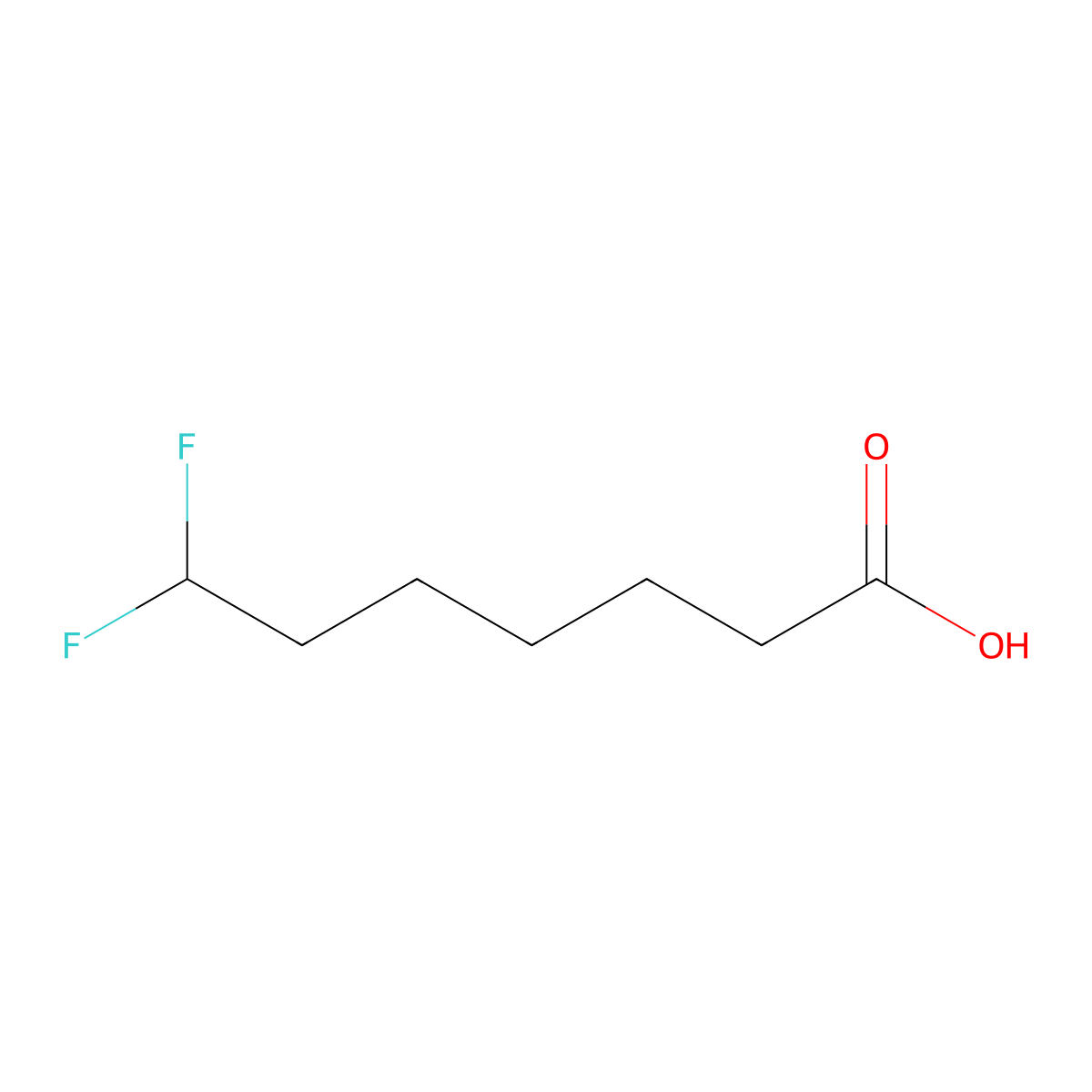 7,7-Difluoro-heptanoic acid molecular structure, CAS 2808329-45-3