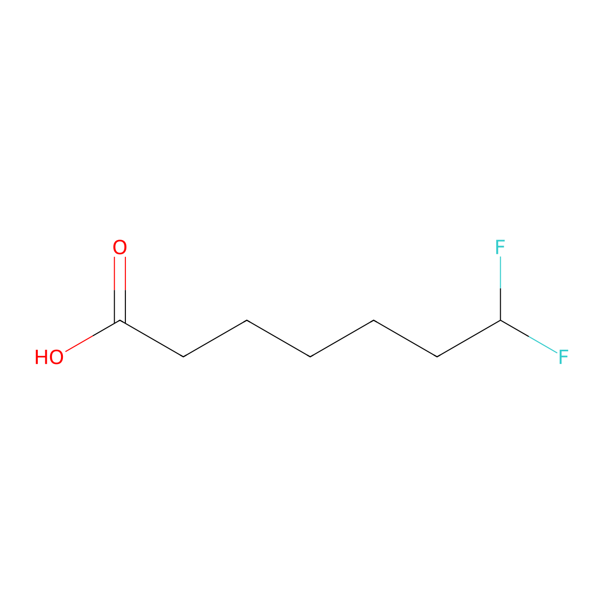 7,7-Difluoro-heptanoic acid molecular structure, CAS 2808329-45-3