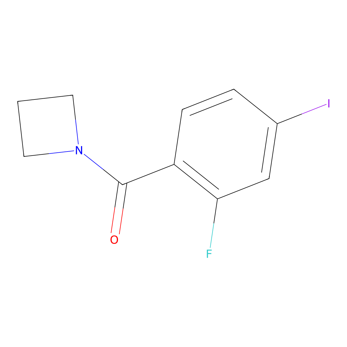 Azetidin-1-yl(2-fluoro-4-iodophenyl)methanone molecular structure, CAS 2808386-07-2