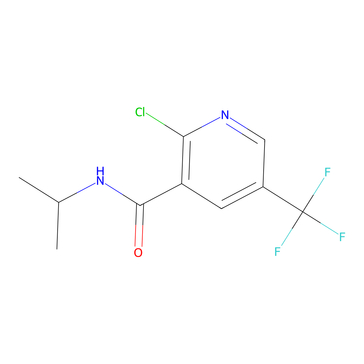2-Chloro-N-isopropyl-5-(trifluoromethyl)nicotinamide molecular structure, CAS 2808386-10-7