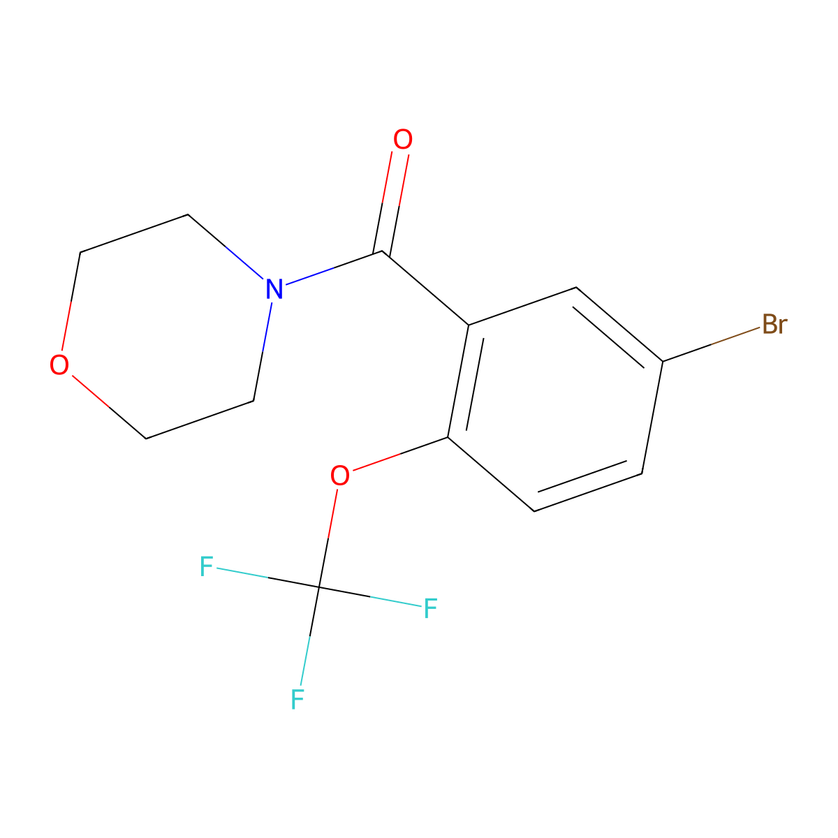 (5-Bromo-2-(trifluoromethoxy)phenyl)(morpholino)methanone molecular structure, CAS 2808386-22-1