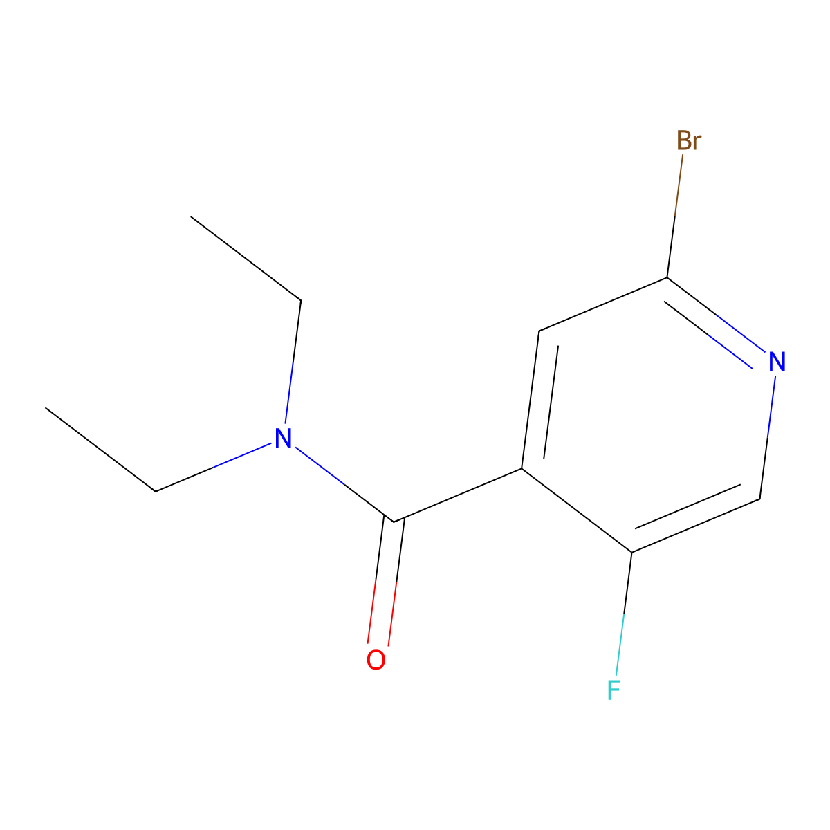 2-Bromo-N,N-diethyl-5-fluoroisonicotinamide molecular structure, CAS 2808389-16-2