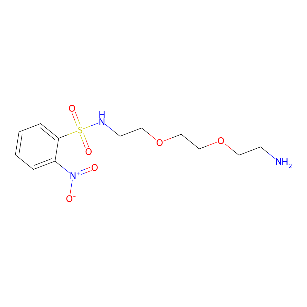 N-[2-[2-(2-Aminoethoxy)ethoxy]ethyl]-2-nitrobenzenesulfonamide molecular structure, CAS 2808470-63-3