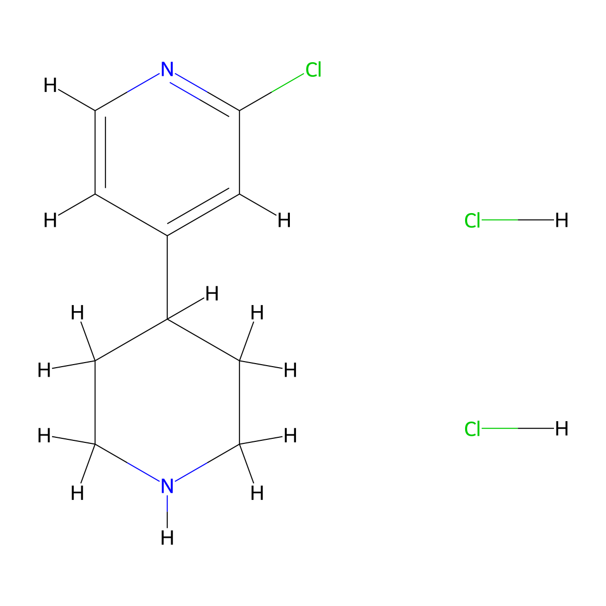 2-Chloro-4-(piperidin-4-yl)pyridine dihydrochloride molecular structure, CAS 2808652-14-2
