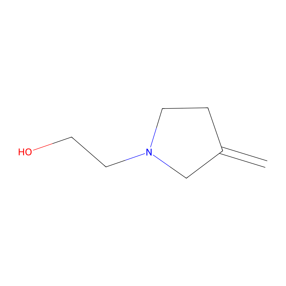 2-(3-Methylenepyrrolidin-1-yl)ethan-1-ol molecular structure, CAS 2808652-34-6