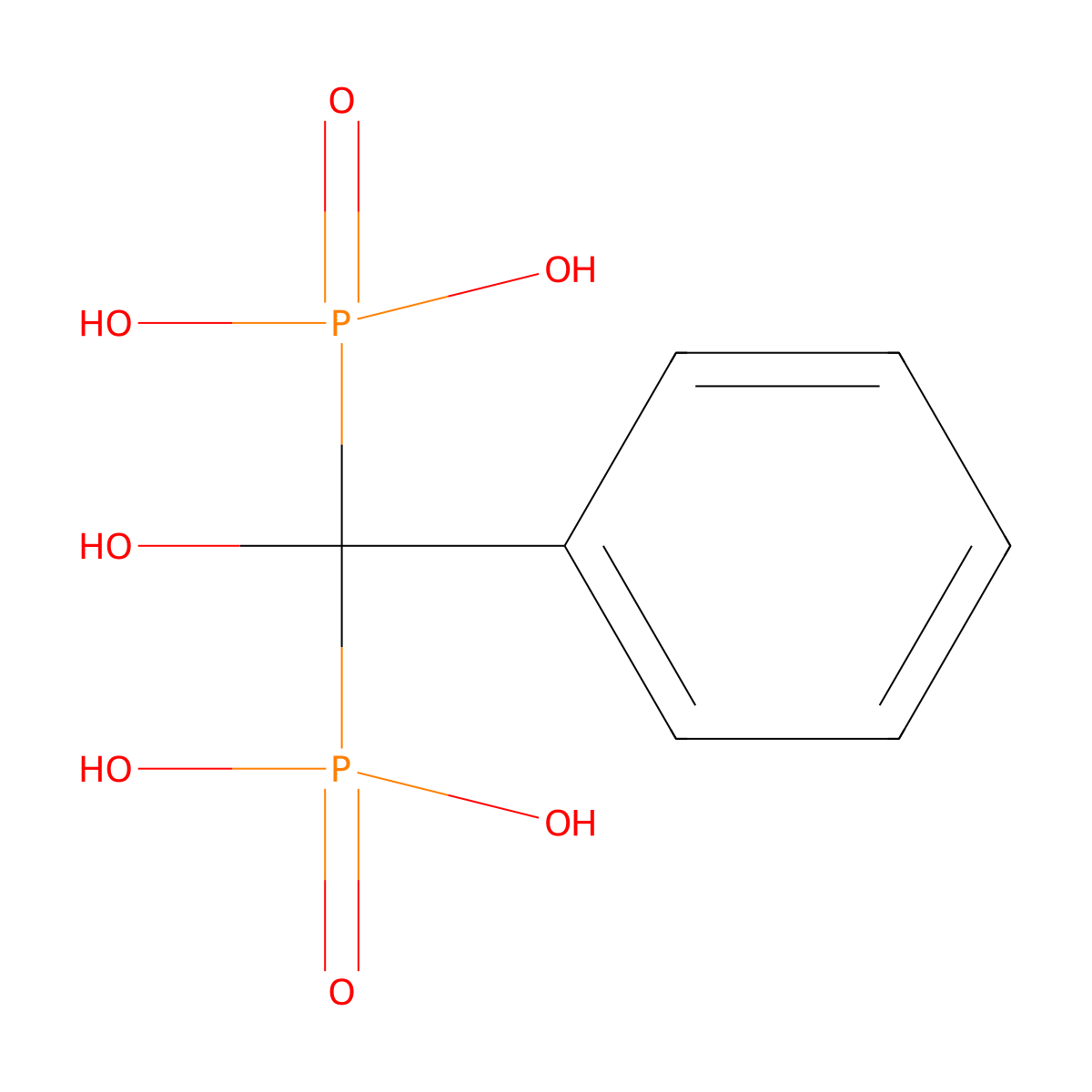 [Hydroxy(phenyl)phosphonomethyl]phosphonic acid molecular structure, CAS 2809-26-9