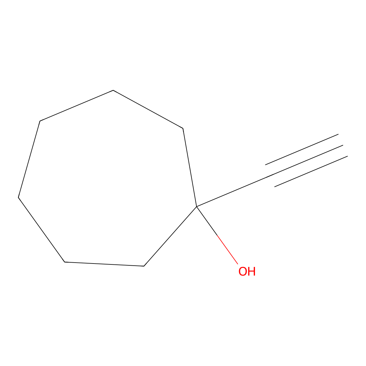 1-Ethynyl-1-cycloheptanol molecular structure, CAS 2809-78-1