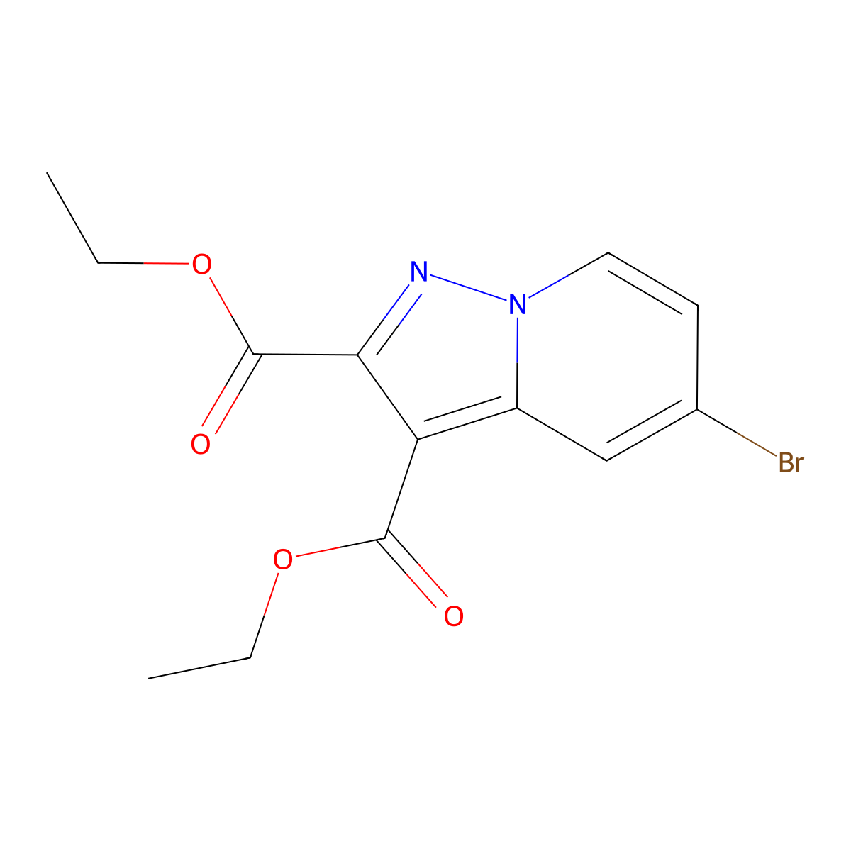Diethyl 5-bromopyrazolo[1,5-a]pyridine-2,3-dicarboxylate molecular structure, CAS 2809036-35-7