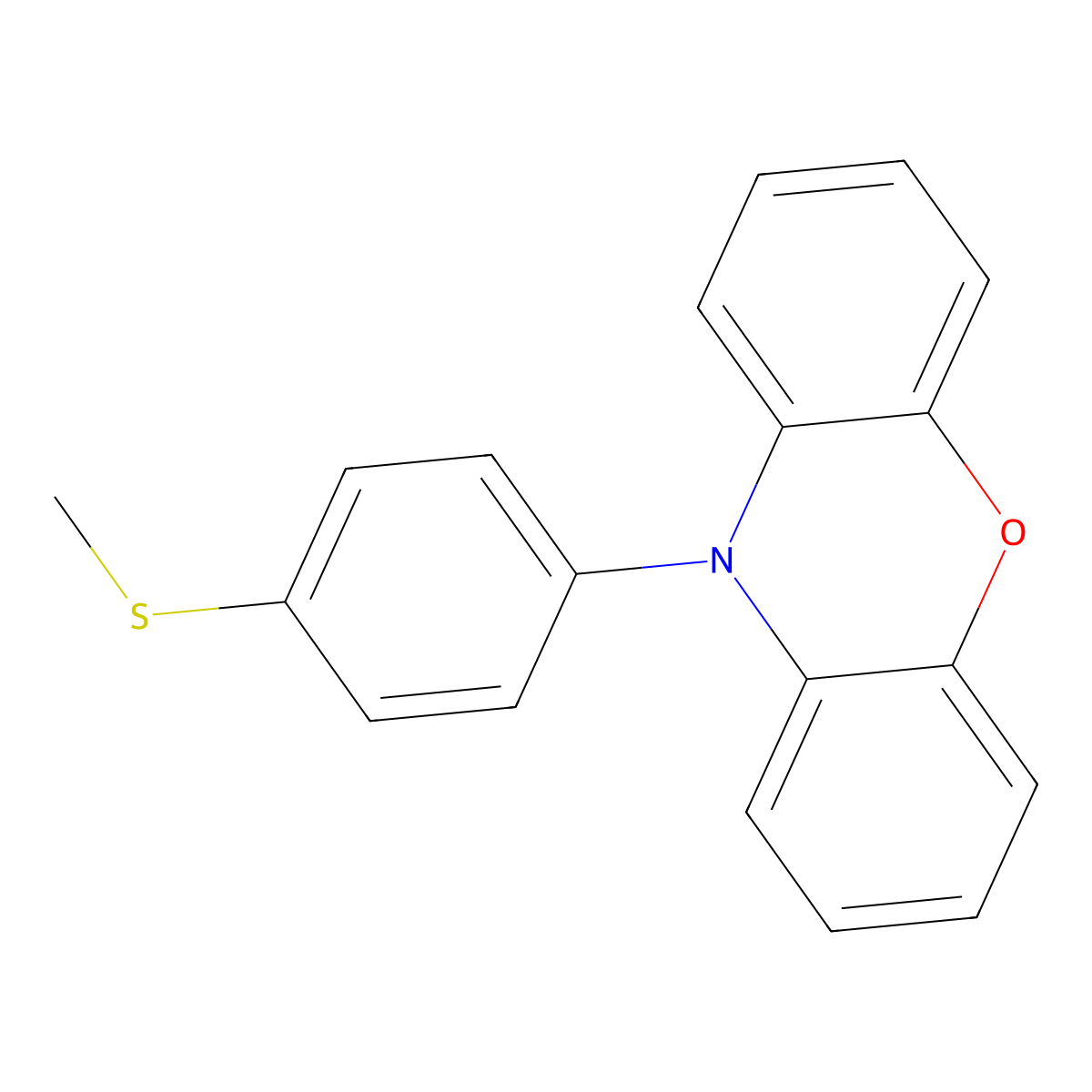 10-[4-(methylsulfanyl)phenyl]-10H-phenoxazine molecular structure, CAS 2809368-81-6