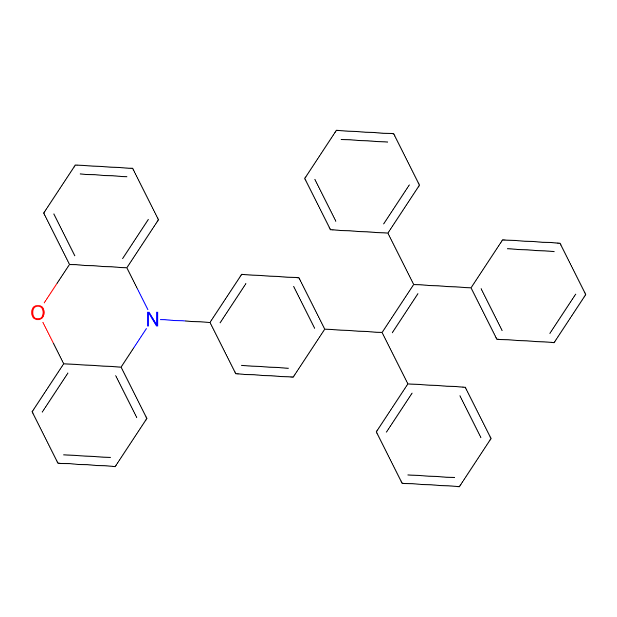 10-[4-(1,2,2-triphenylethenyl)phenyl]-10H-phenoxazine molecular structure, CAS 2809368-84-9
