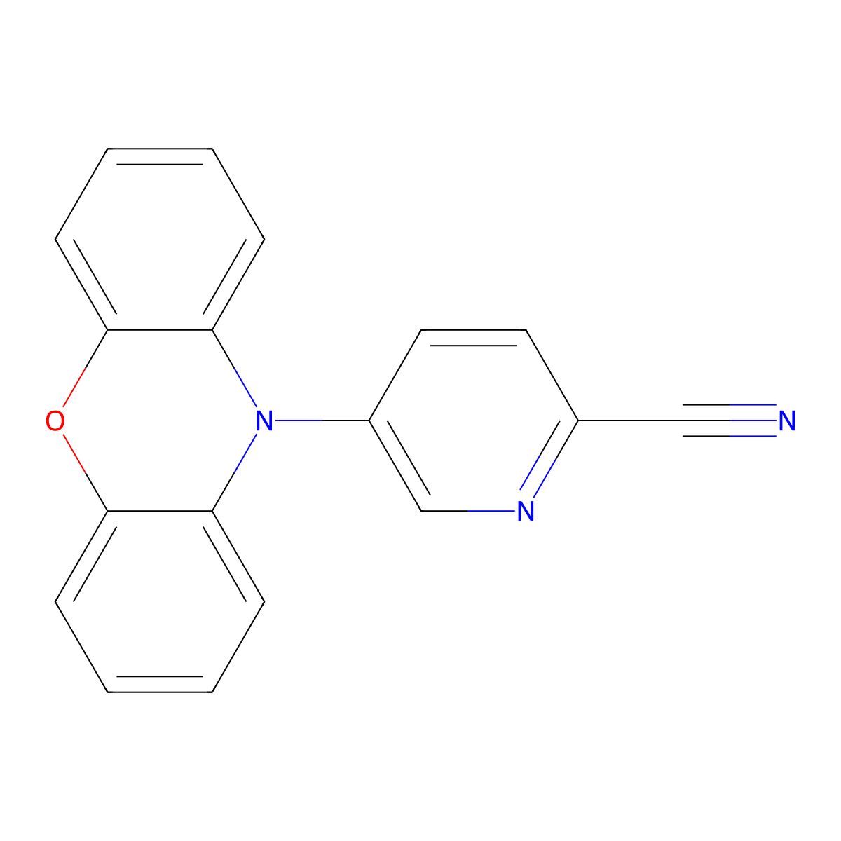 5-(10H-phenoxazin-10-yl)pyridine-2-carbonitrile molecular structure, CAS 2809368-85-0