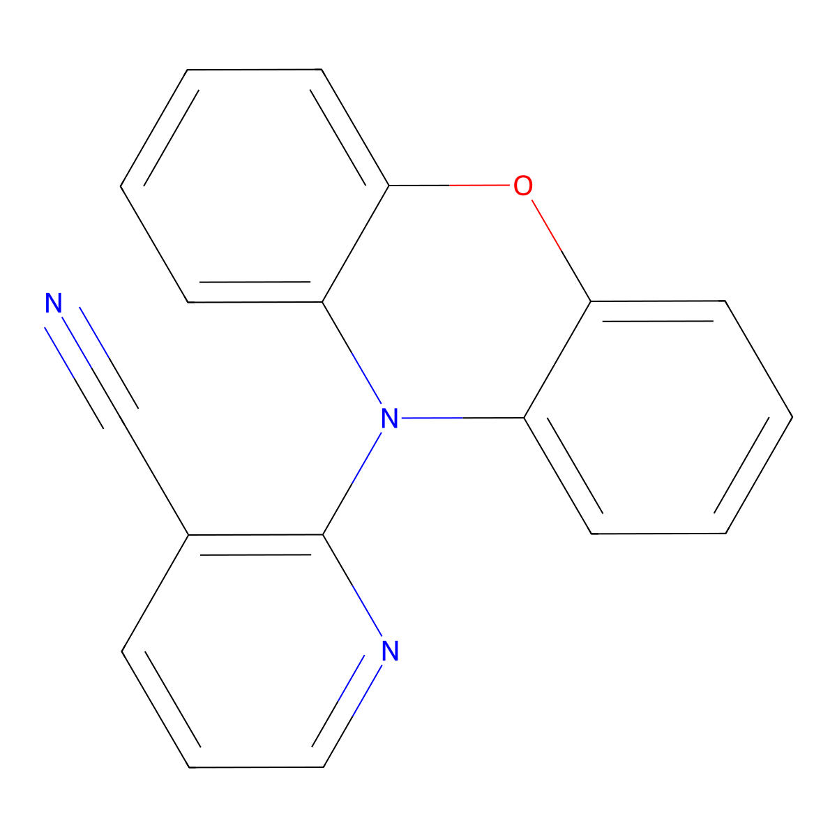 2-(10H-phenoxazin-10-yl)pyridine-3-carbonitrile molecular structure, CAS 2809368-86-1