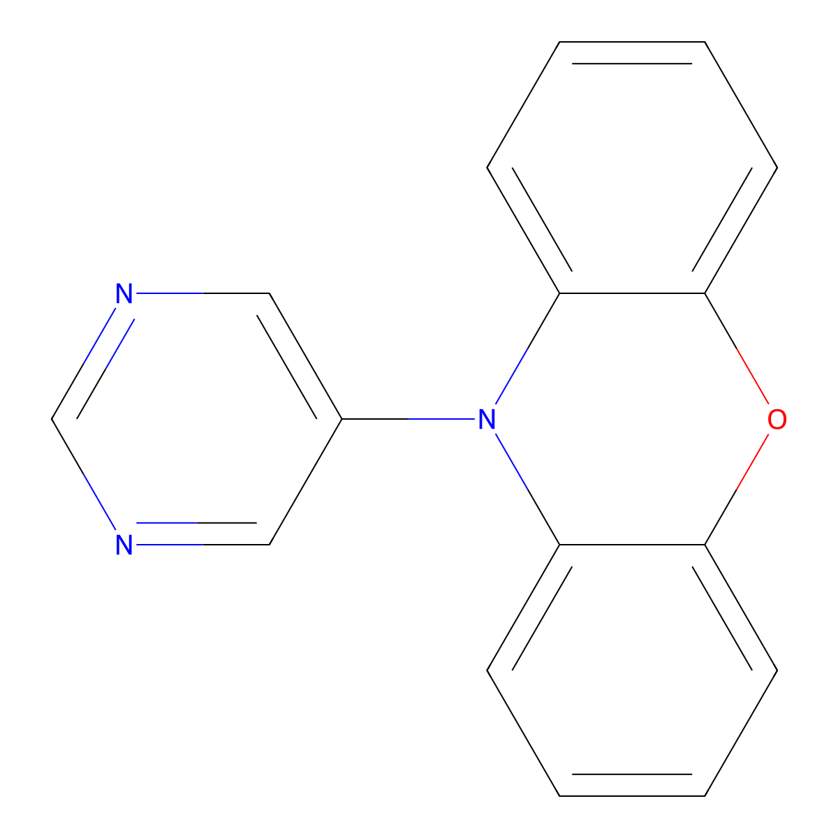 10-(Pyrimidin-5-yl)-10H-phenoxazine molecular structure, CAS 2809368-90-7
