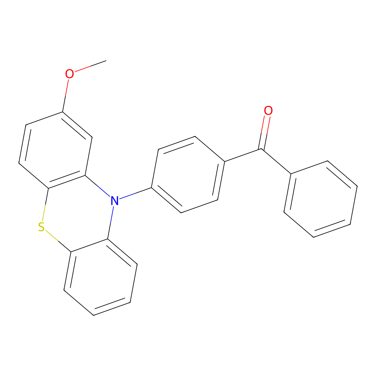 10-(4-benzoylphenyl)-2-methoxy-10H-phenothiazine molecular structure, CAS 2809368-92-9