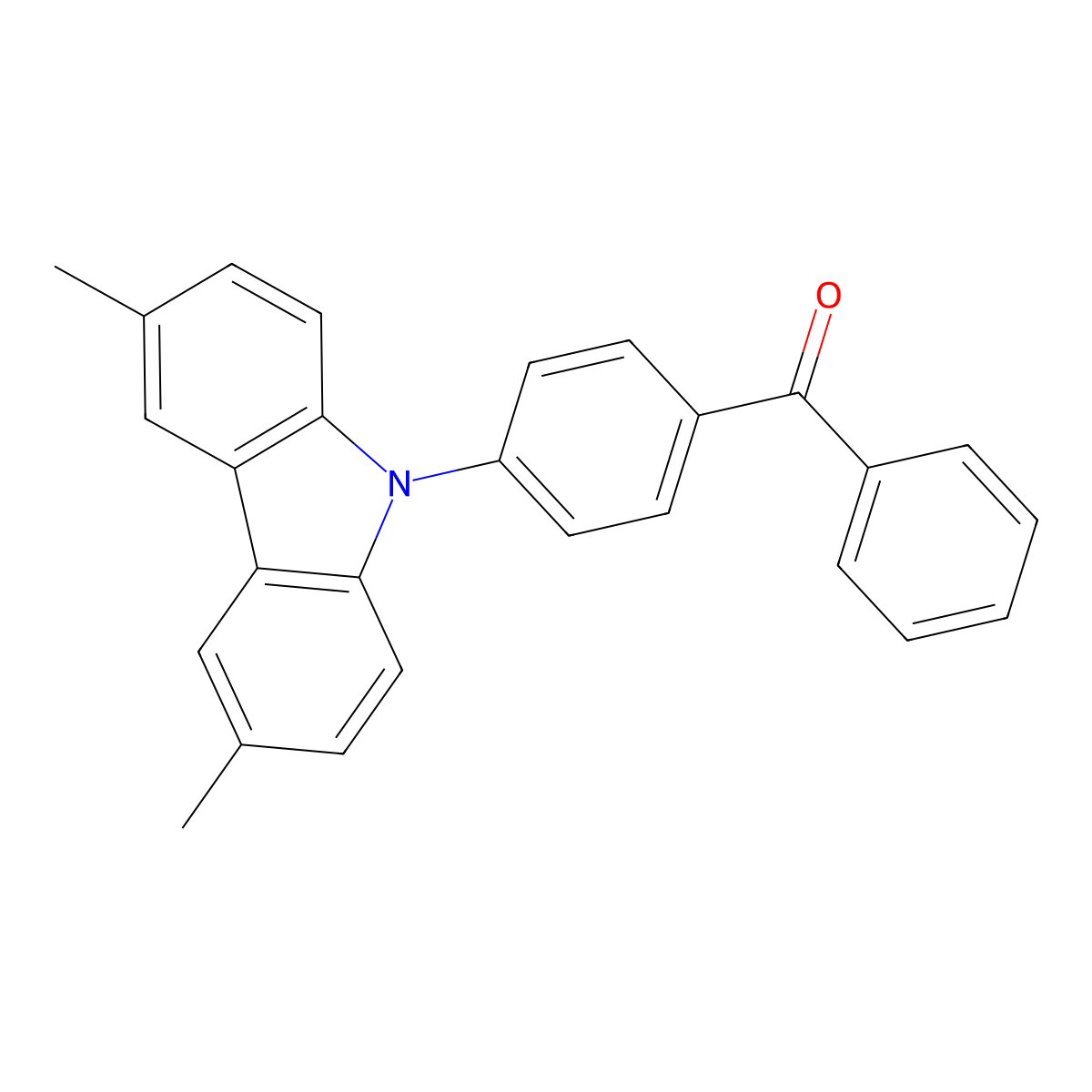 9-(4-benzoylphenyl)-3,6-dimethyl-9H-carbazole molecular structure, CAS 2809368-96-3