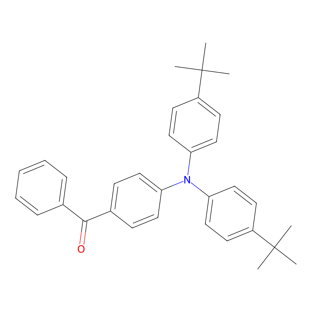 N-(4-benzoylphenyl)-4-tert-butyl-N-(4-tert-butylphenyl)aniline molecular structure, CAS 2809369-00-2