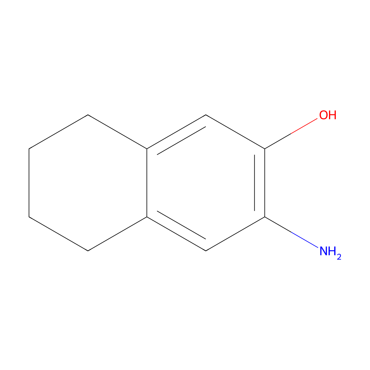 3-Amino-5,6,7,8-tetrahydro-2-naphthol molecular structure, CAS 28094-04-4
