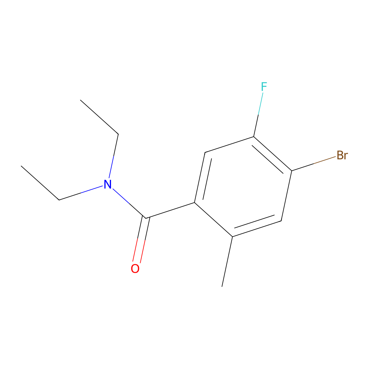 4-Bromo-N,N-diethyl-5-fluoro-2-methylbenzamide molecular structure, CAS 2809470-00-4