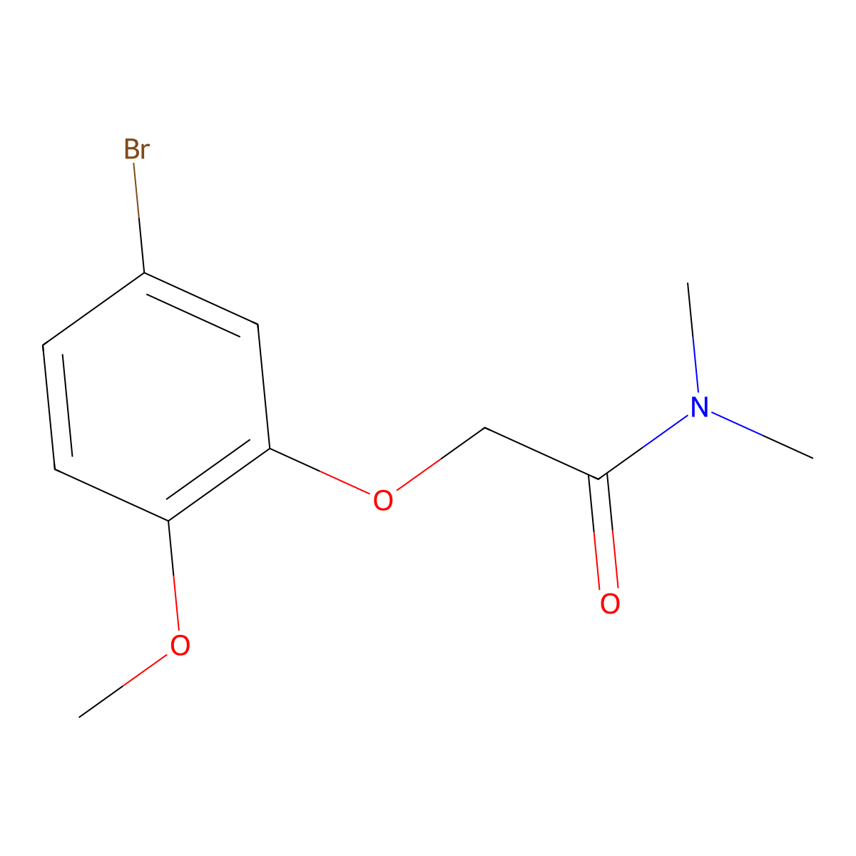 2-(5-bromo-2-methoxyphenoxy)-N,N-dimethylacetamide molecular structure, CAS 2809470-49-1