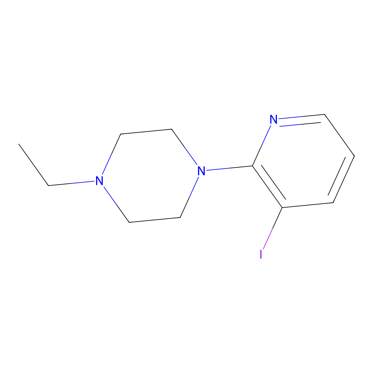 1-Ethyl-4-(3-iodo-2-pyridinyl)piperazine molecular structure, CAS 2809508-94-7