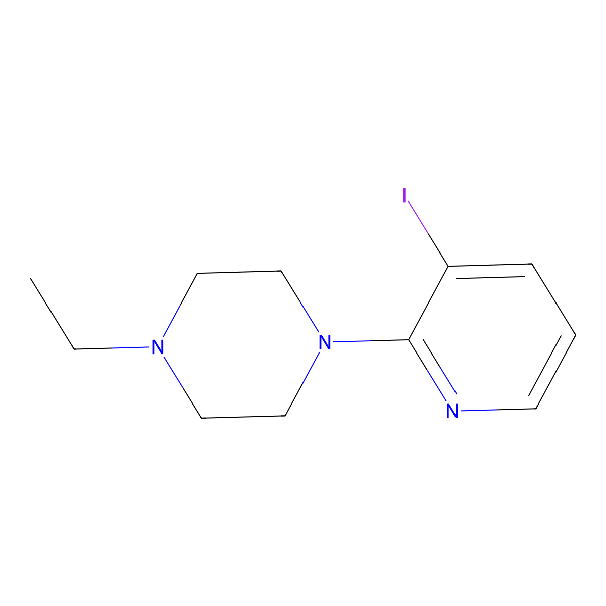 1-Ethyl-4-(3-iodo-2-pyridinyl)piperazine molecular structure, CAS 2809508-94-7
