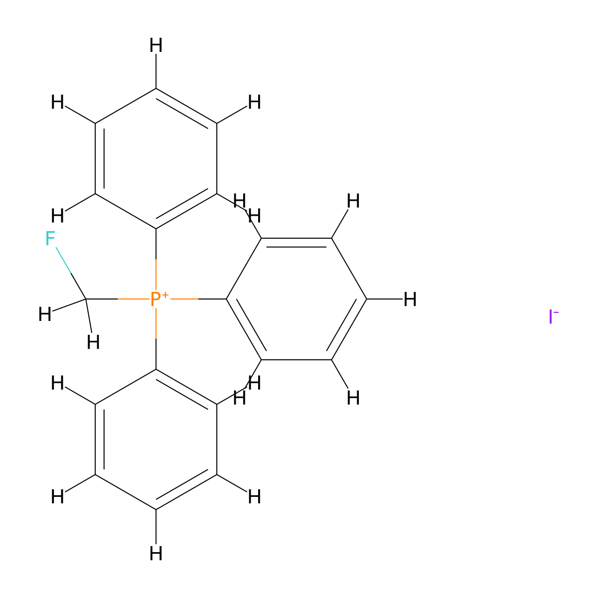 Fluoromethyltriphenylphosphonium iodide molecular structure, CAS 28096-32-4