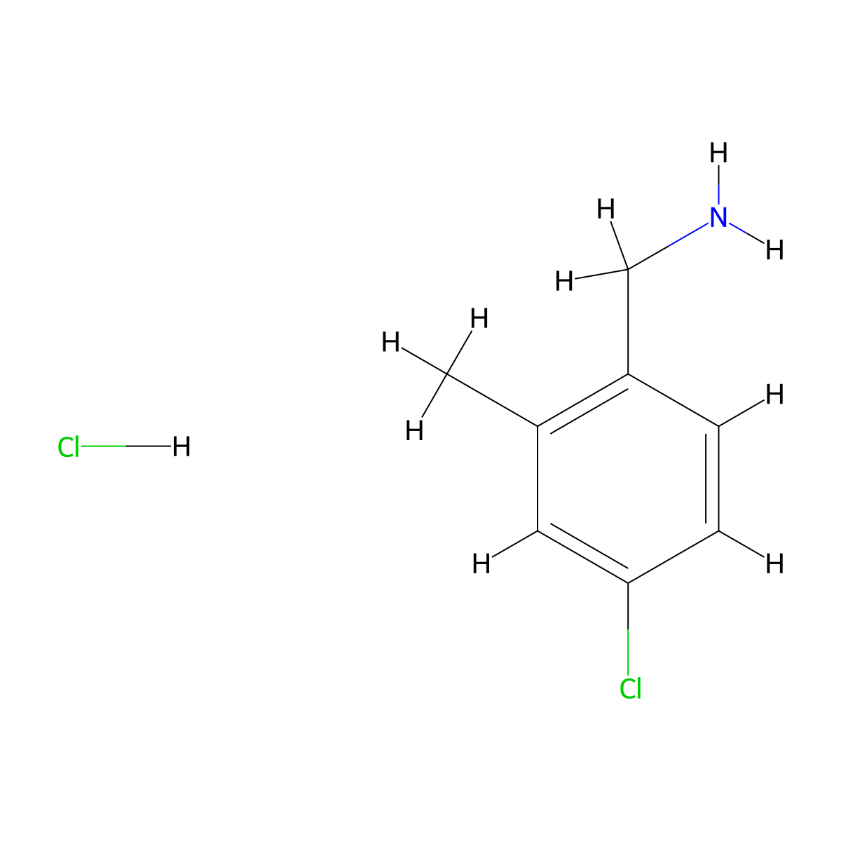1-(4-Chloro-2-methylphenyl)methanamine hydrochloride molecular structure, CAS 28096-36-8
