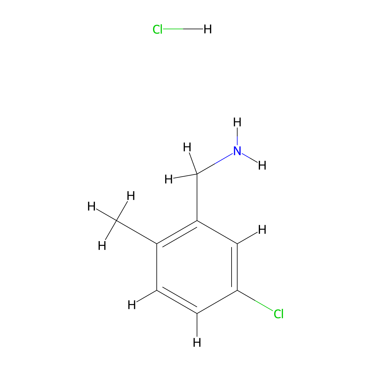 (5-Chloro-2-methylphenyl)methanamine hydrochloride molecular structure, CAS 28096-37-9