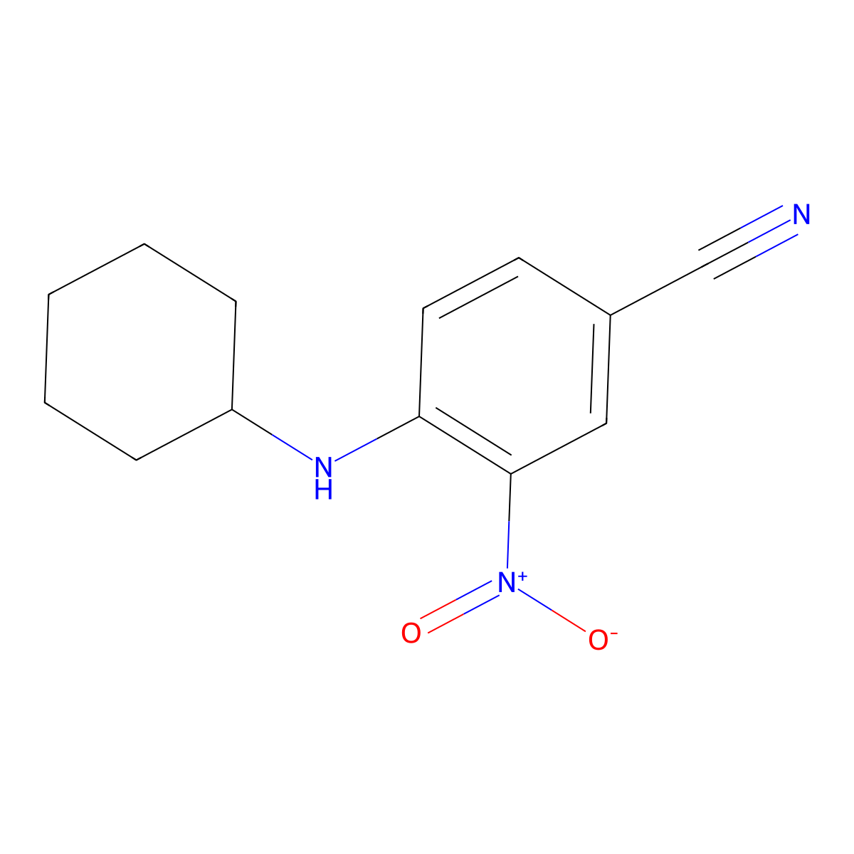 4-(Cyclohexylamino)-3-nitrobenzonitrile molecular structure, CAS 28096-55-1