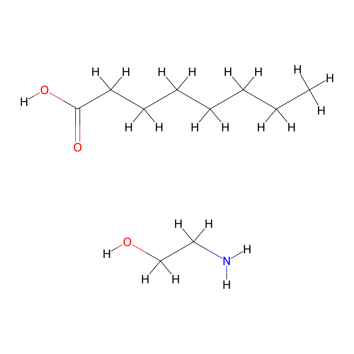 Octanoic acid, compd. with 2-aminoethanol (1:1) molecular structure, CAS 28098-03-5