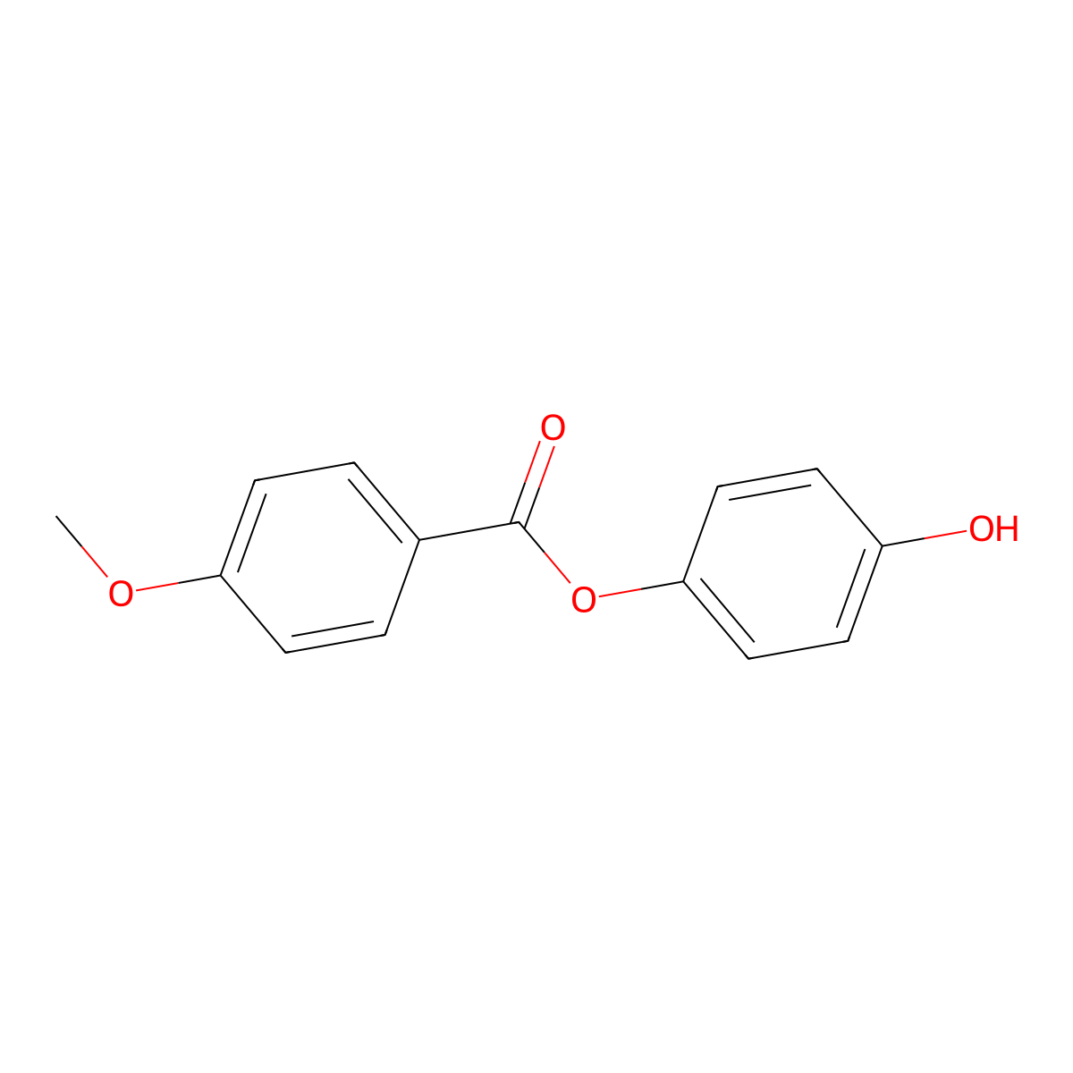 4-Hydroxyphenyl 4-methoxybenzoate molecular structure, CAS 28099-28-7