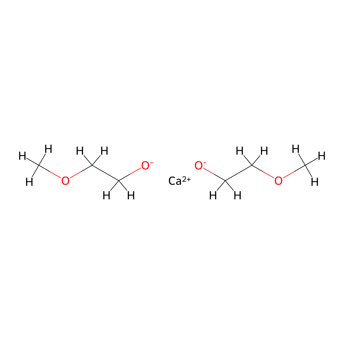Ethanol, 2-methoxy-, calcium salt (2:1) molecular structure, CAS 28099-67-4
