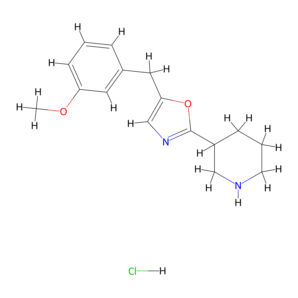 5-(3-Methoxybenzyl)-2-(piperidin-3-yl)oxazole hydrochloride molecular structure, CAS 2809918-12-3