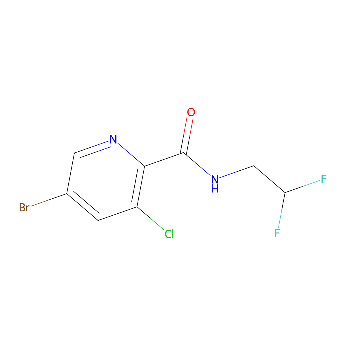 5-Bromo-3-chloro-N-(2,2-difluoroethyl)picolinamide molecular structure, CAS 2809952-93-8