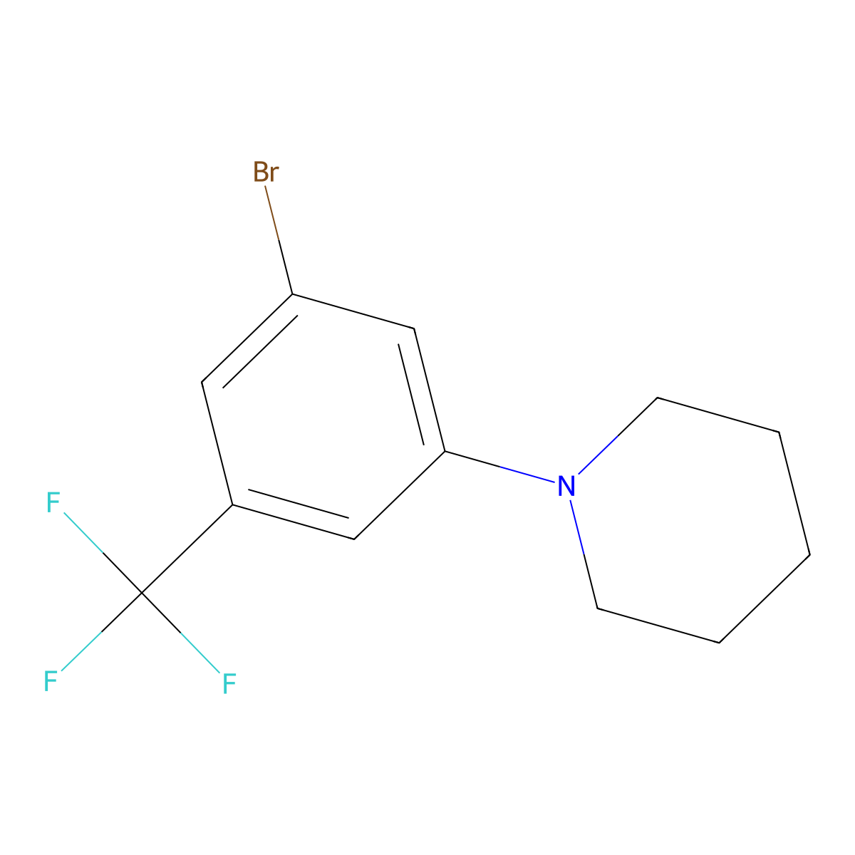 1-[3-Bromo-5-(trifluoromethyl)phenyl]piperidine molecular structure, CAS 2809954-36-5