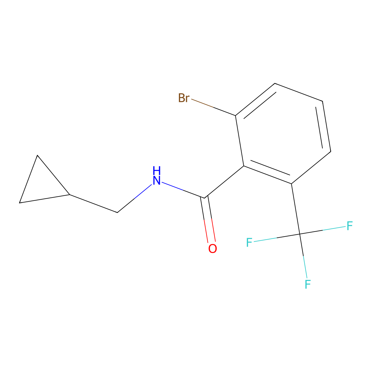 2-Bromo-N-(cyclopropylmethyl)-6-(trifluoromethyl)benzamide molecular structure, CAS 2809955-62-0