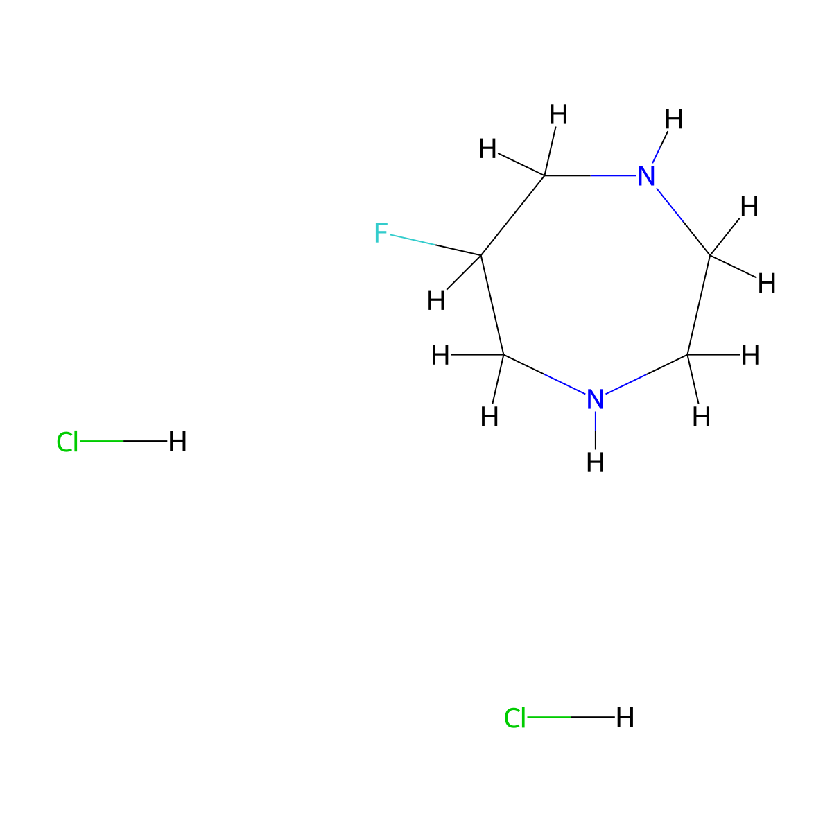 6-Fluoro-1,4-diazepane;dihydrochloride molecular structure, CAS 2809997-63-3
