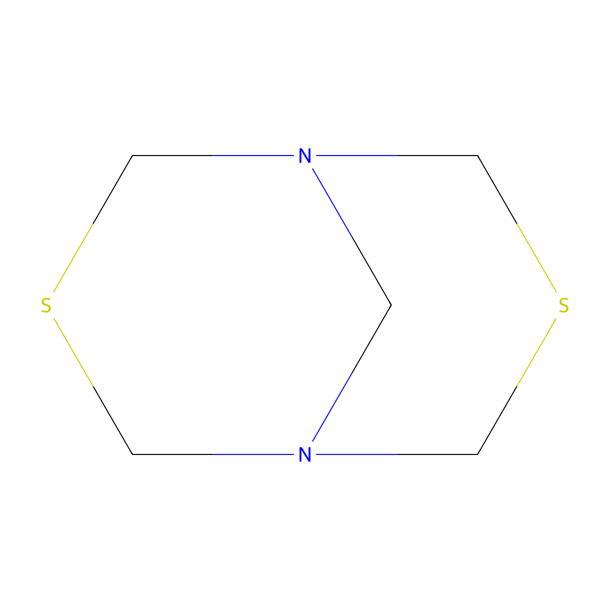 3,7-Dithia-1,5-diazabicyclo[3.3.1]nonane molecular structure, CAS 281-20-9