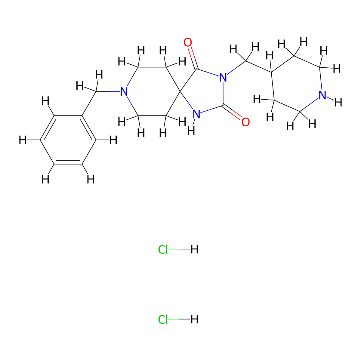 8-Benzyl-3-(piperidin-4-ylmethyl)-1,3,8-triazaspiro[4.5]decane-2,4-dione dihydrochloride molecular structure, CAS 2810073-53-9