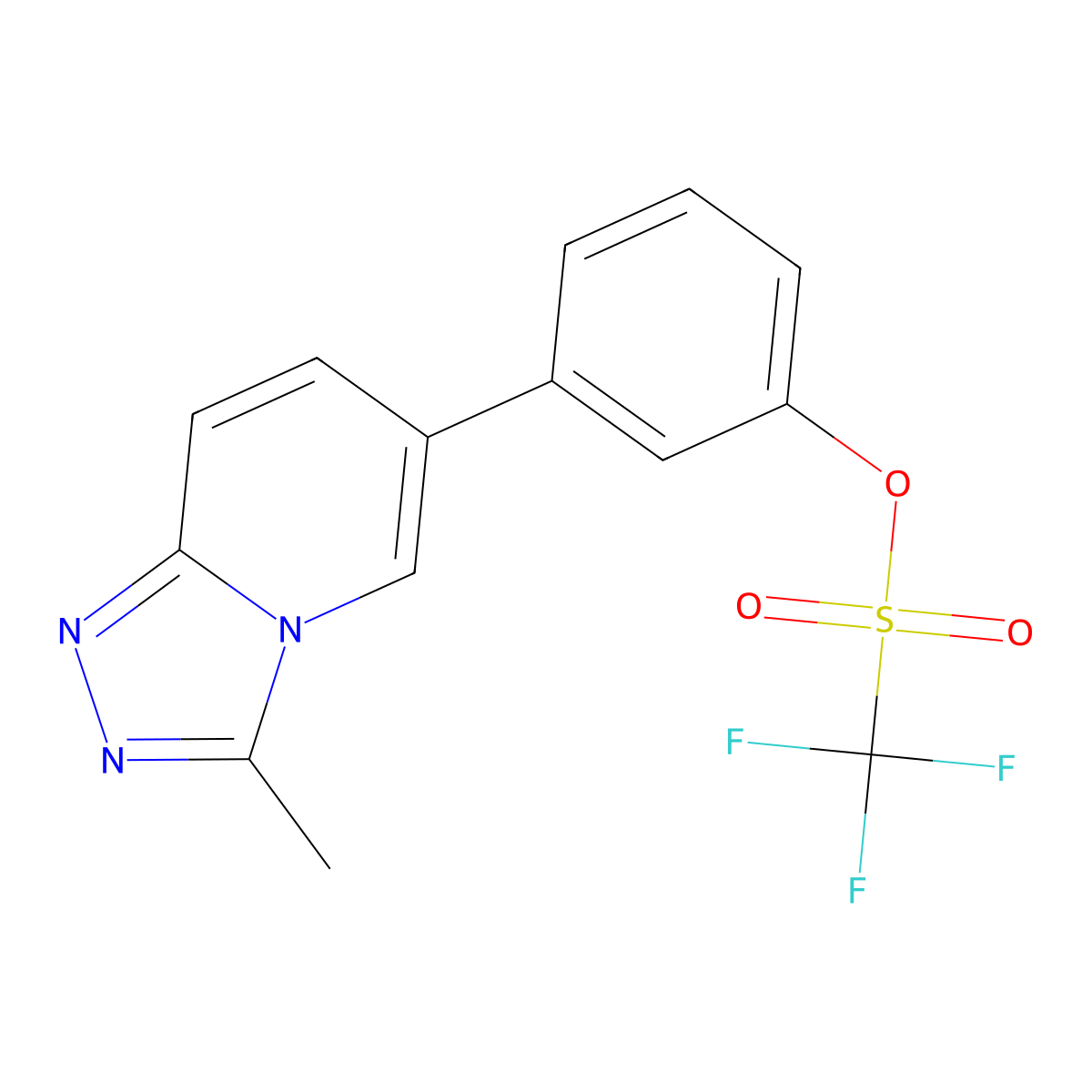 3-(3-Methyl-[1,2,4]triazolo[4,3-a]pyridin-6-yl)phenyl trifluoromethanesulfonate molecular structure, CAS 2810073-56-2