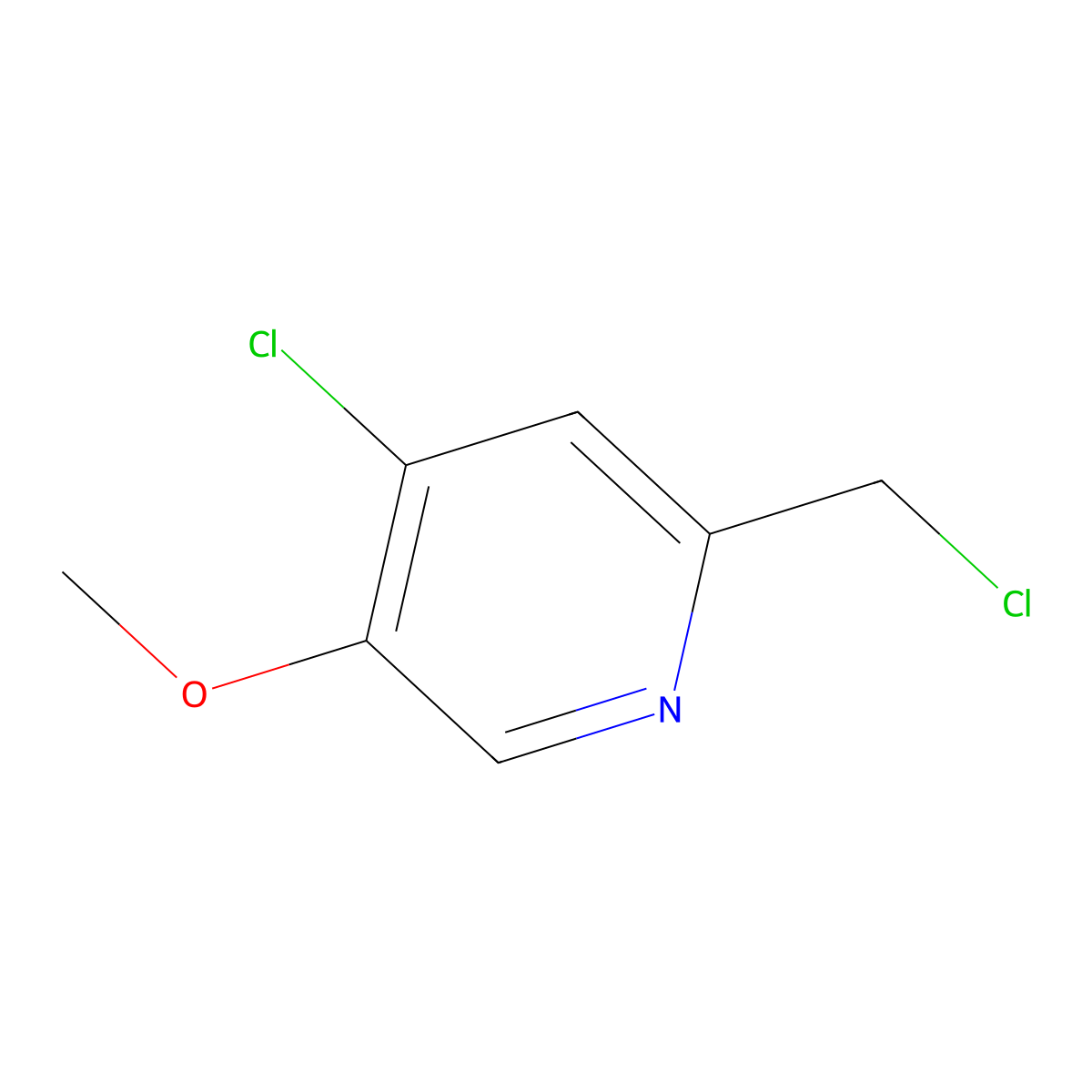 4-Chloro-2-(chloromethyl)-5-methoxypyridine molecular structure, CAS 28104-31-6