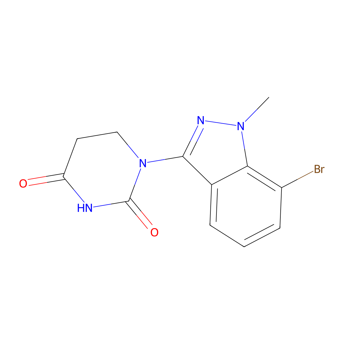 1-(7-Bromo-1-methyl-1H-indazol-3-YL)dihydropyrimidine-2,4(1H,3H)-dione molecular structure, CAS 2810876-98-1