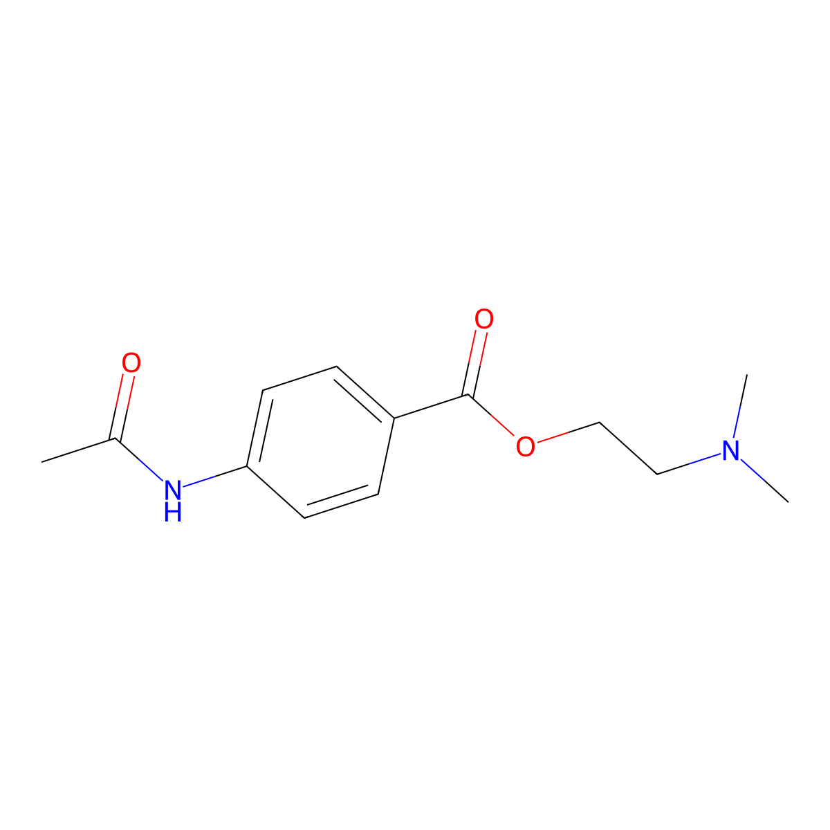 2-(Dimethylamino)ethyl 4-(acetylamino)benzoate molecular structure, CAS 2811-31-6