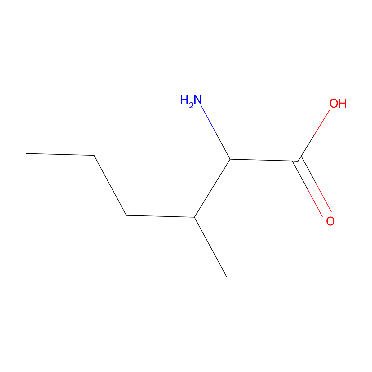 2-Amino-3-methylhexanoic acid molecular structure, CAS 28112-78-9