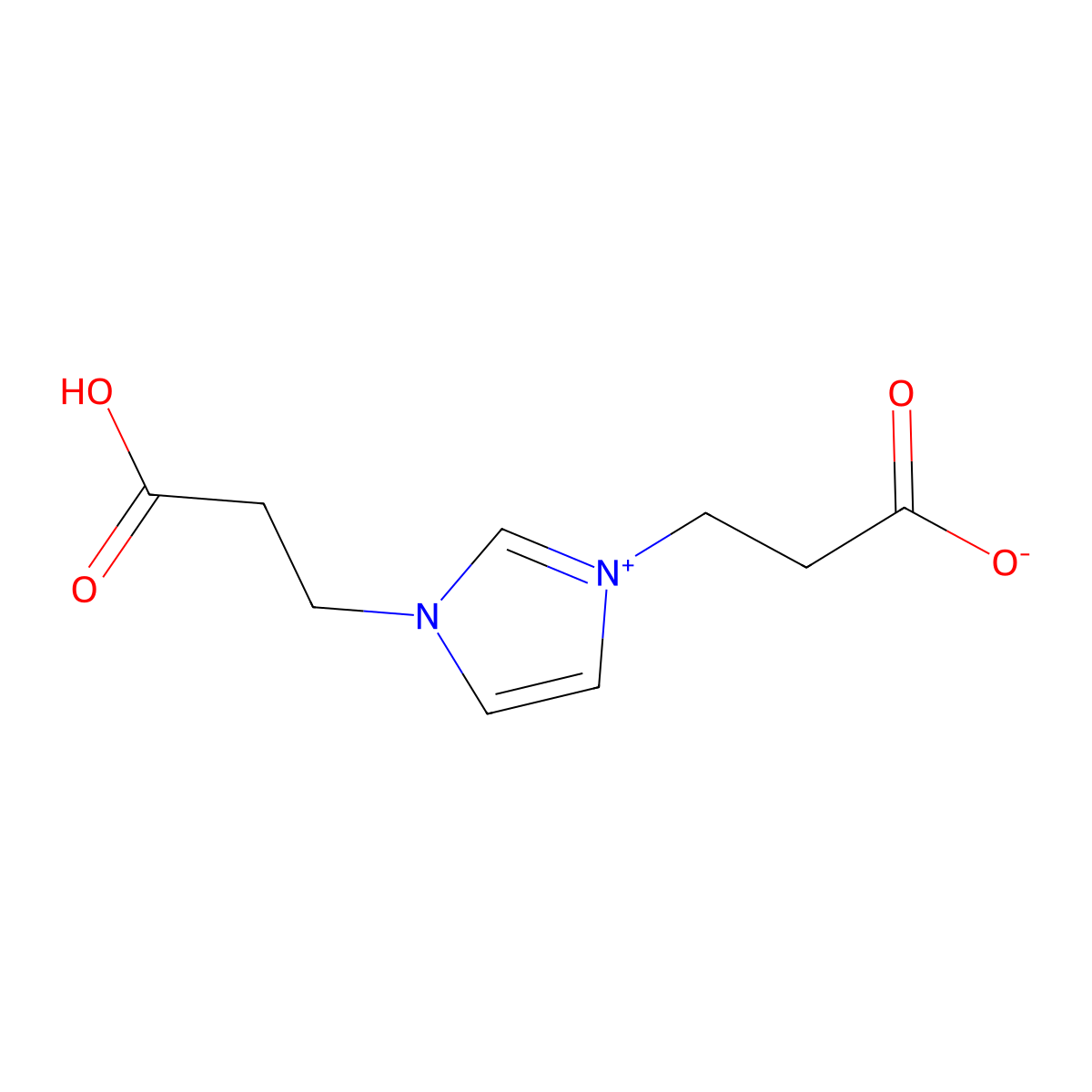 3-[1-(2-carboxyethyl)-1H-imidazol-3-ium-3-yl]propanoate molecular structure, CAS 28113-96-4
