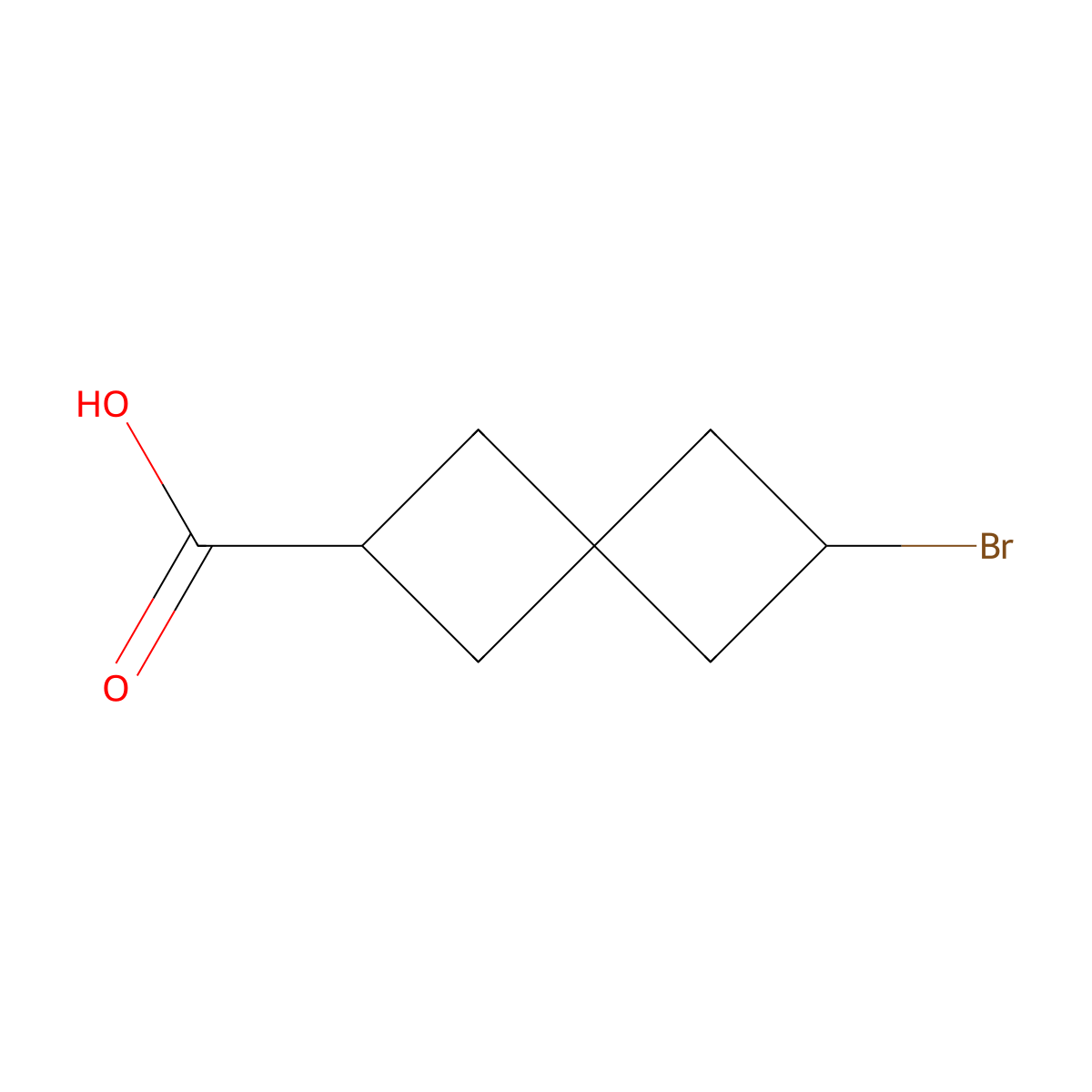 6-Bromospiro[3.3]heptane-2-carboxylic acid molecular structure, CAS 28114-88-7