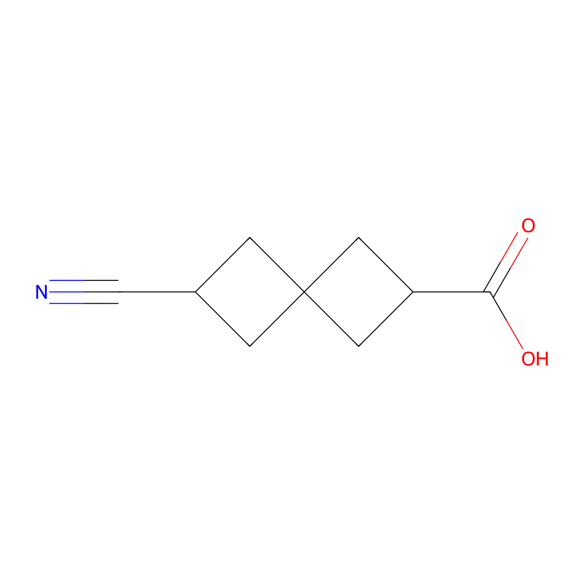 6-Cyanospiro[3.3]heptane-2-carboxylic acid molecular structure, CAS 28114-89-8